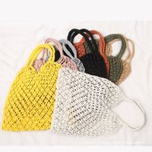 Multicolor Macrame Crochet Lady Hand Bags Bohemian Woven Beach Tote Bags